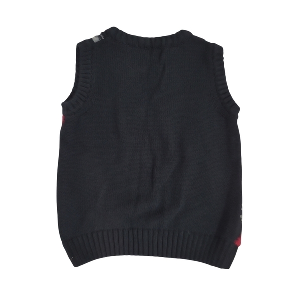 Calvin Klein Boys Black & Red Argyle Sweater Vest 2T - Picture 3 of 4